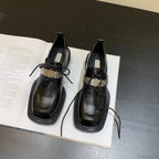Dark Leather Chunky Sole Sneaker