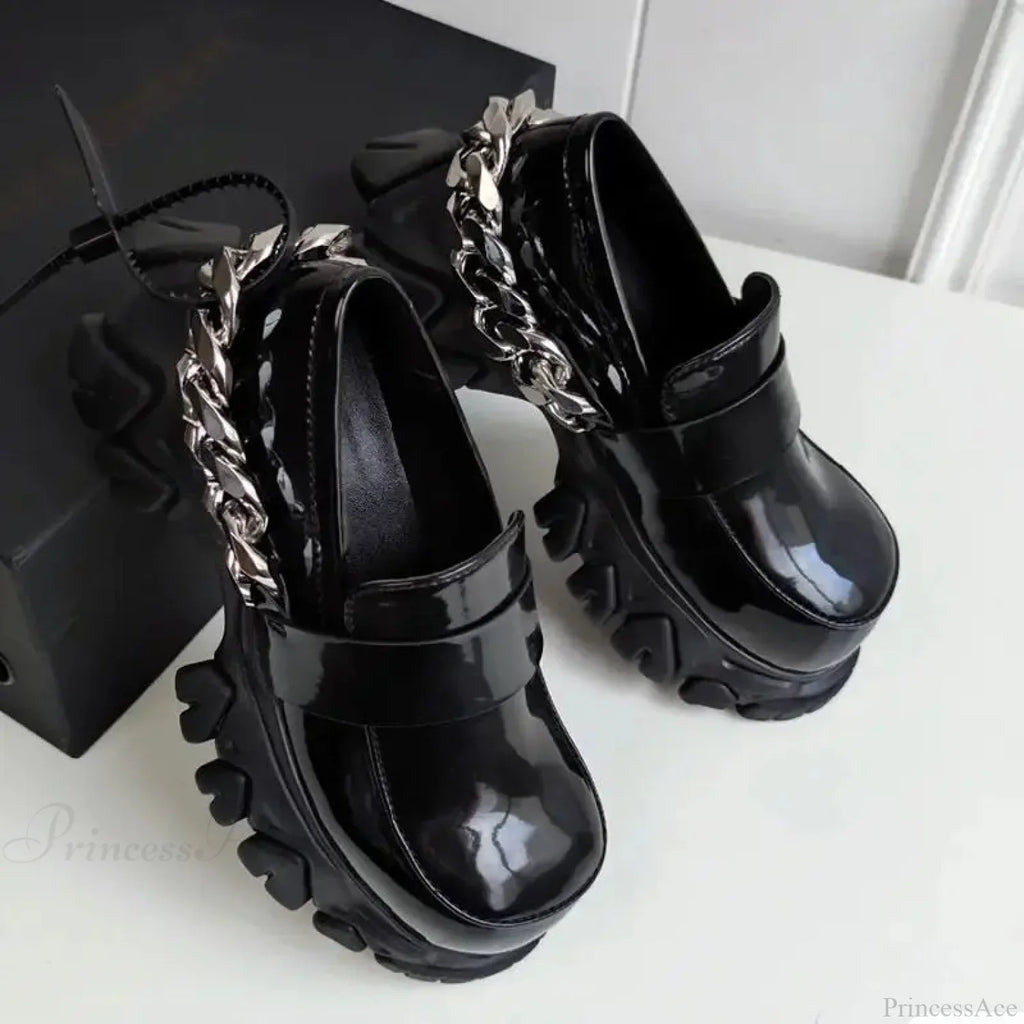 Dark Medieval Bulky Heel Tennis Shoe