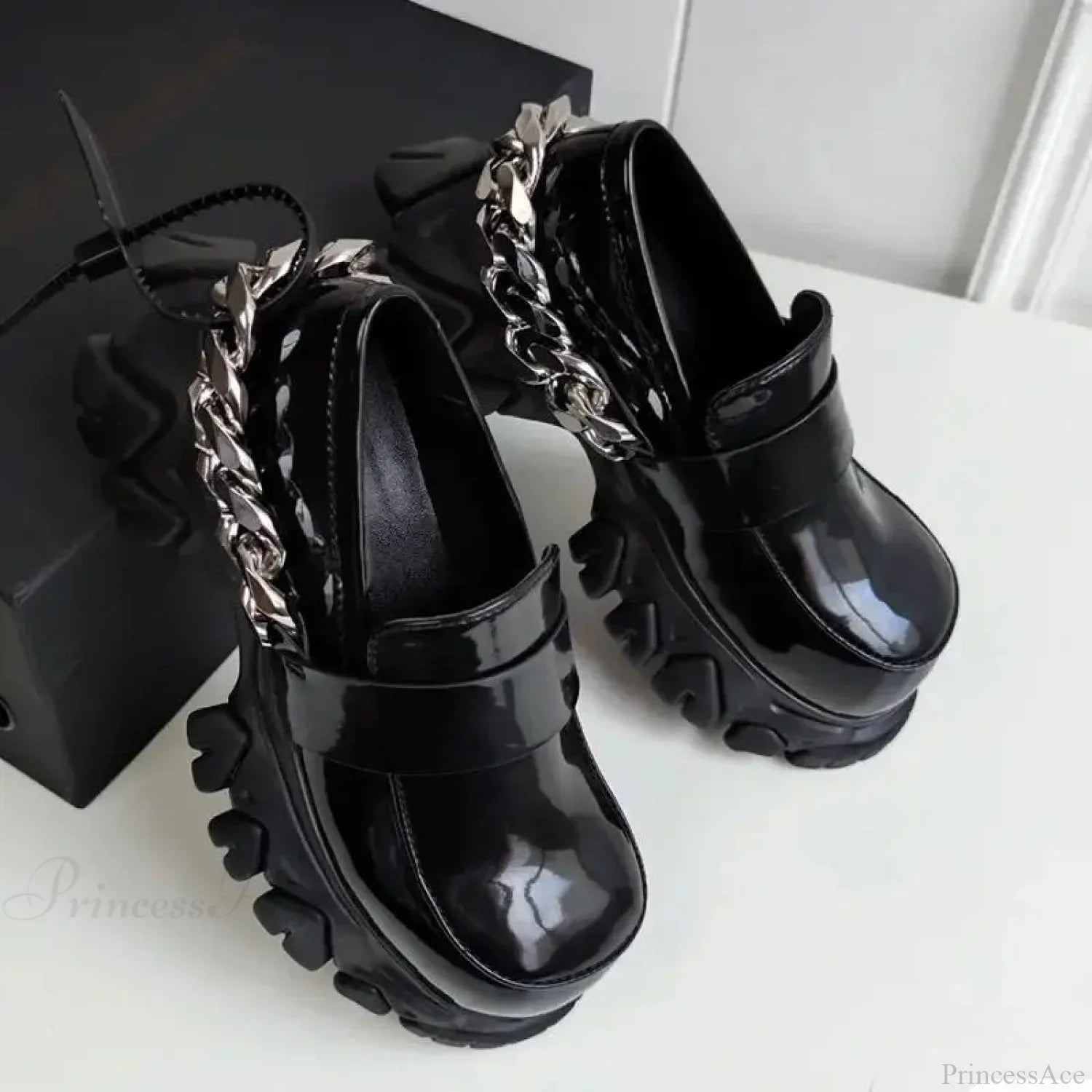 Dark Medieval Bulky Heel Tennis Shoe