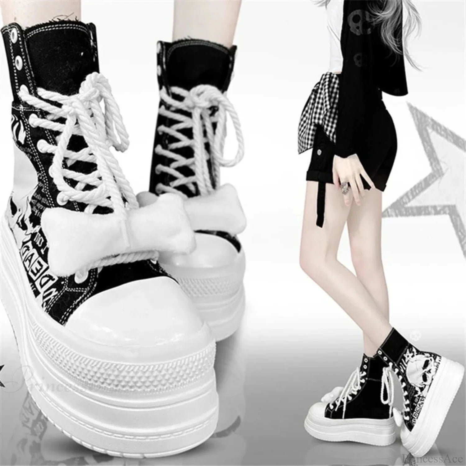 Dark Net Leather Bulky Sneaker