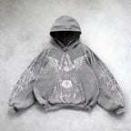 Dark Oversized Design Zip Hoodie