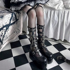 Dark Rebel Metal Chain Platform Chunky Boot