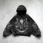 Dark Rebel Pattern Oversized Hoodie