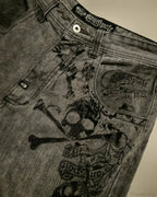 Dark Skull Print Tall Waist Pant