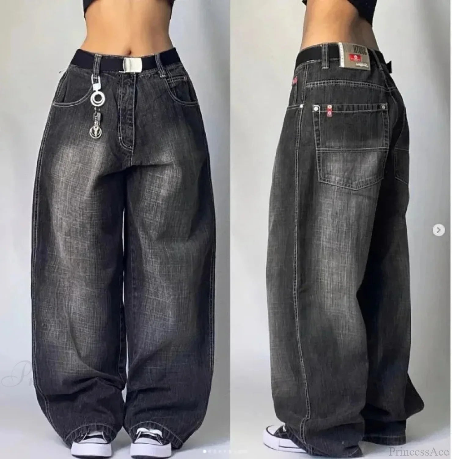 Dark Skull Print Tall Waist Pant