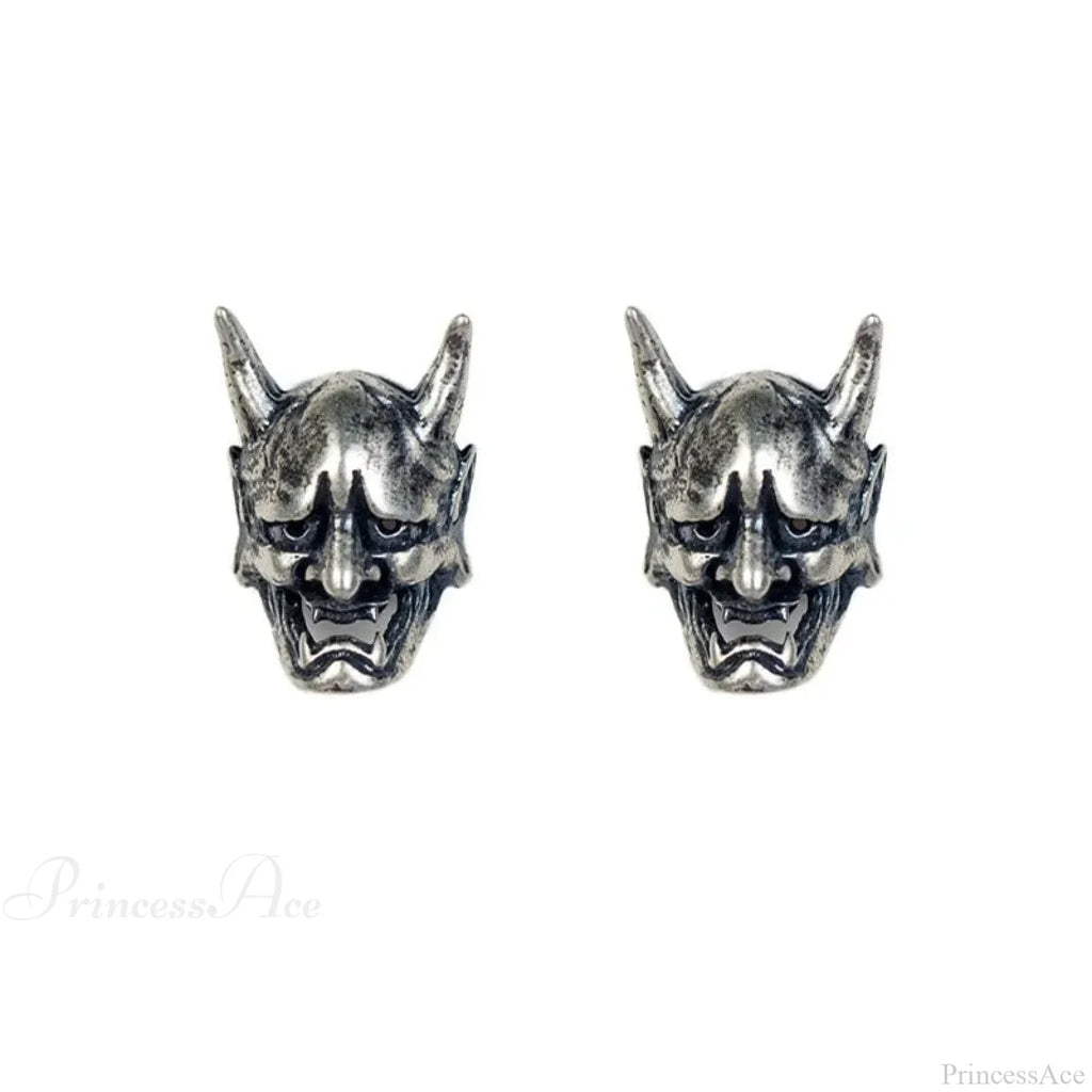 Dark Skull Stainless Steel C Shape Earring