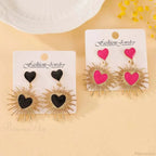 Dark Spiky Ebony Flow Oil Love Earring
