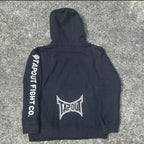 Dark Vintage Letter Print Zip Hoodie