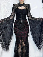 Dark Vintage Transparent Blouse