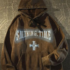 Dark Wind Skull Print Casual Hoodie
