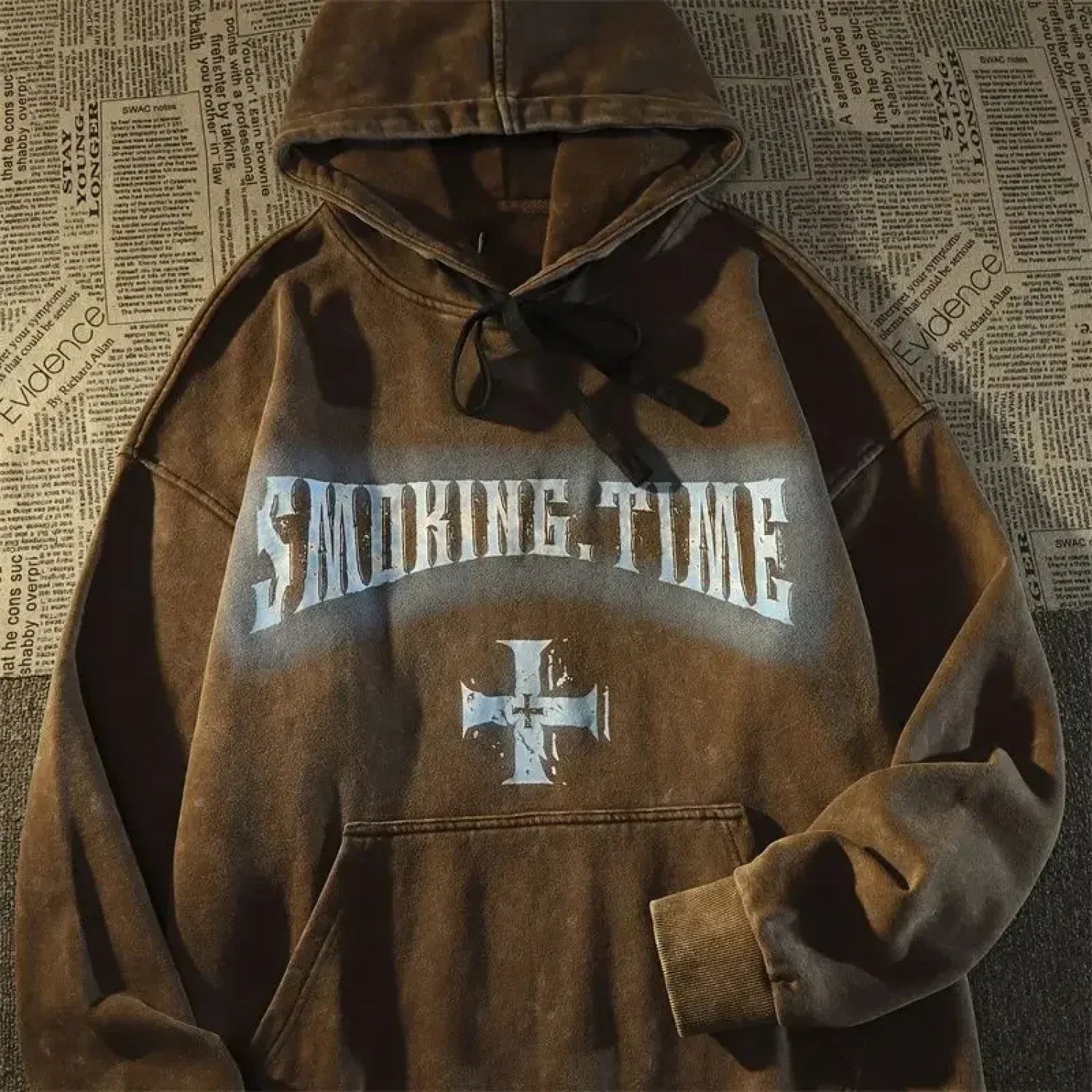 Dark Wind Skull Print Casual Hoodie