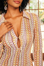 Wanda Timeless Crochet V Neck Collar Maxi Dress Designer Edit
