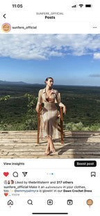Wanda Timeless Crochet V Neck Collar Maxi Dress Designer Edit