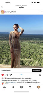 Wanda Timeless Crochet V Neck Collar Maxi Dress Designer Edit