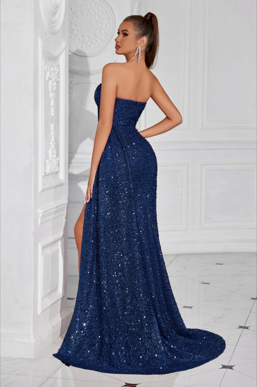 Strapless Split Maxi Dress