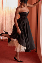 Lorraine Premium Strapless V Neck Sleeveless Tutu Maxi Dress Designer Edit
