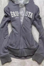 Vintage Grey Fleece Lined American Retro Stylish Hoodie