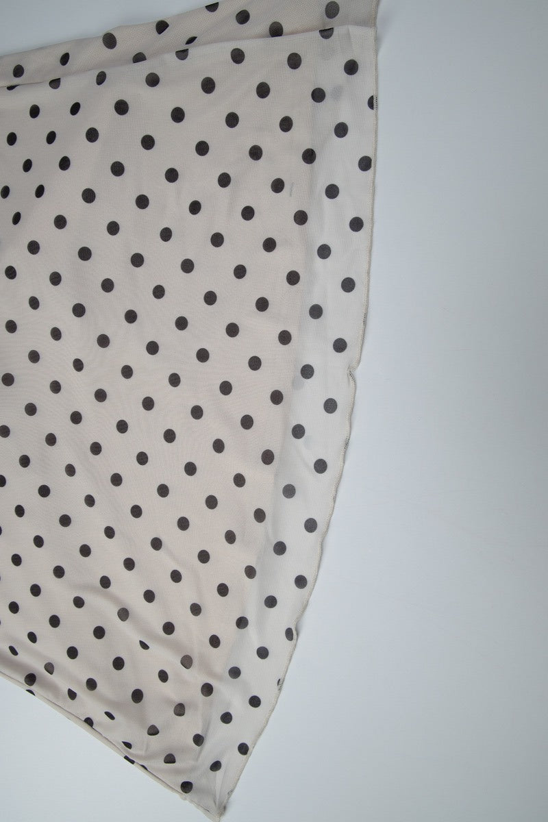 Apricot Round Neck Polka Dot Bodycon Maxi Dress