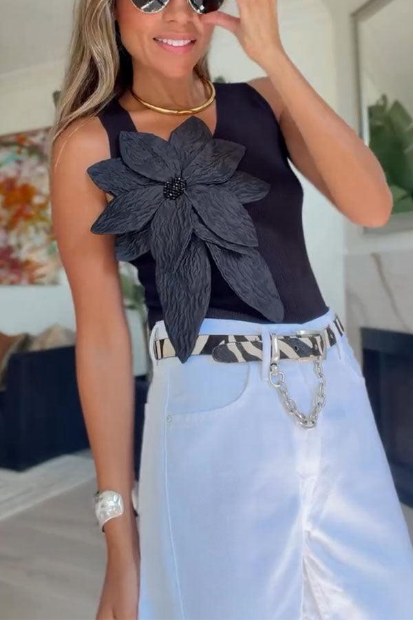 Flora 3D Beaded Floral Top