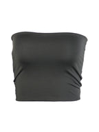 Plain Short Style Navel Exposed Bandeau Top