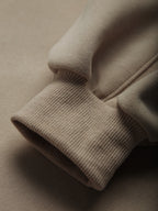 Solid Color Label Embellished Oversized Hoodie