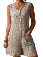 Sleeveless Button Detail Romper