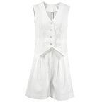 Chic Retro Waistcoat Two Pieces Set