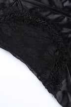Lace V-Neck Halter Waist-Cinching Cutout Mini Party Dress