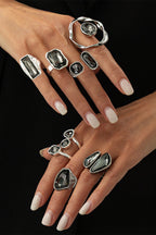 Geometric Square Metal-style Ring
