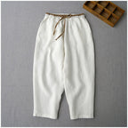 Comfortable loose solid color cropped pants