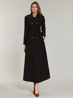 Women's Trench Coat Practical Turndown Collar Buttons Full Length Coat