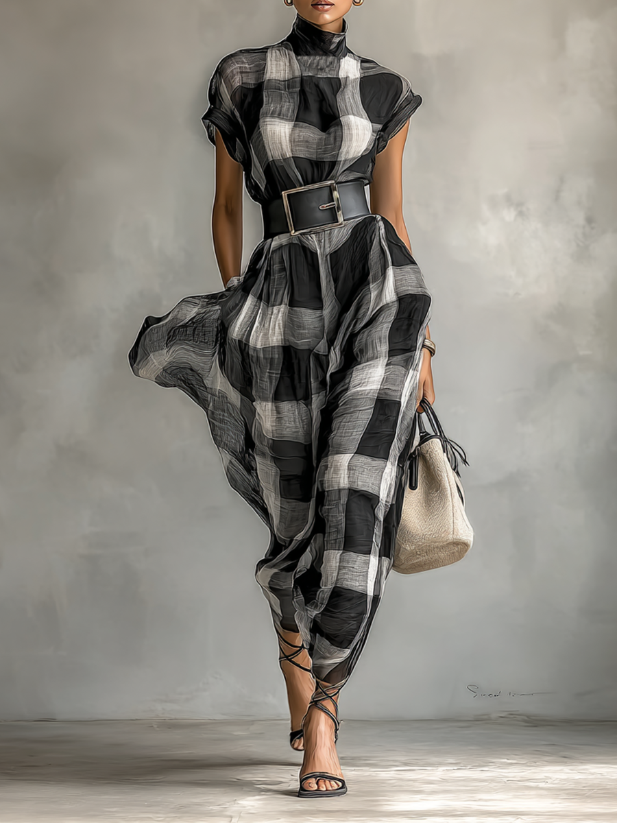 Elara | Plaid Maxi Dress