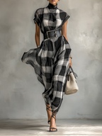Elara | Plaid Maxi Dress