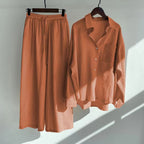 Casual  Loose Wide Legs Two-Pieces Set