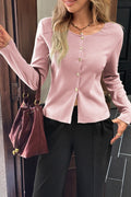 Casual Knit Button Front Sweater