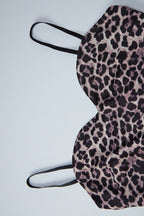 Black Sweetheart Neck Print Spaghetti Strap Bodycon Mini Dress