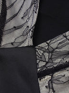 Splice Lace Mesh Hem Maxi Dress