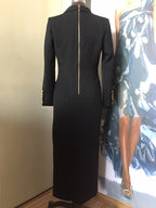 Black Blazer Dress High Slit Long Sleeves Work Office Casual Long Dresses