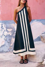 Striped Off-shoulder Dress