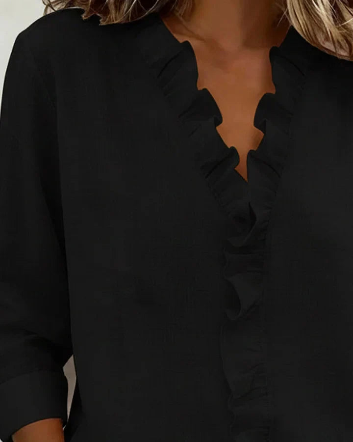 Elara | V-Neck Long Sleeve Blouse