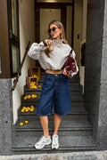 Polka Dot Drawstring Bomber Jacket