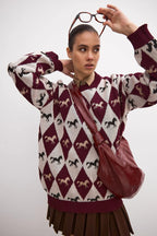 Long Sleeve Colorblock Knit Sweater