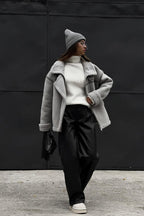 Sherpa Lined Motorcycle Style Coat