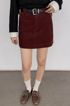 Retro Corduroy A-Line Skirt