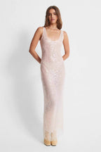 Sleeveless Rhinestone Sexy Vintage Suspender Sequin Dress