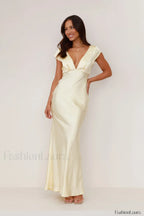 Deep V-Neck Bodycon Backless Midi Dress