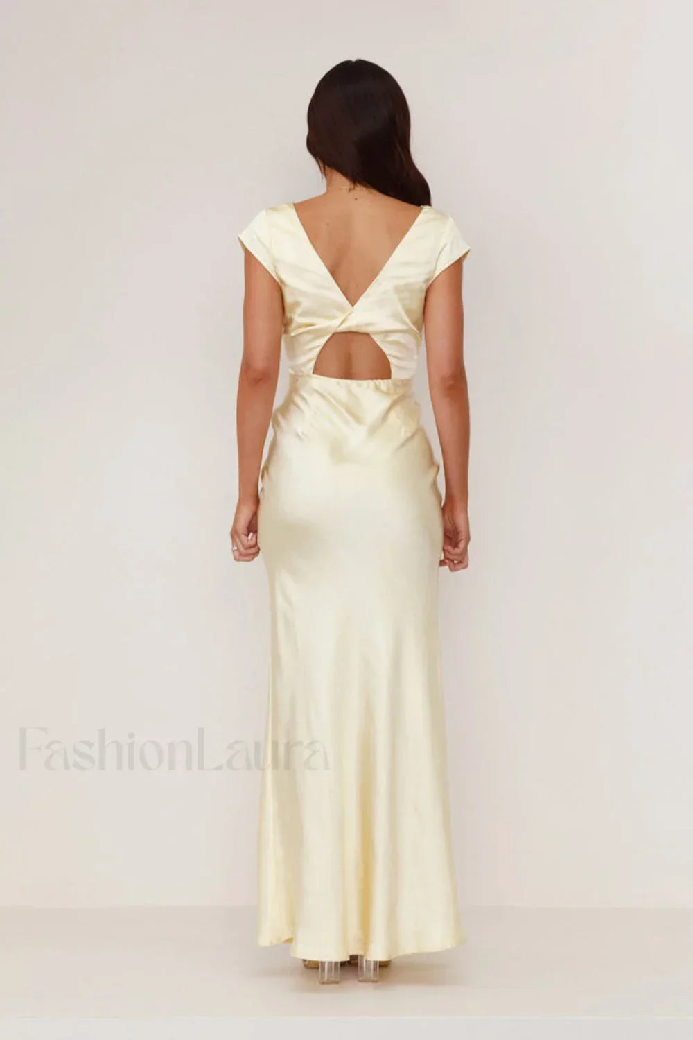 Deep V-Neck Bodycon Backless Midi Dress