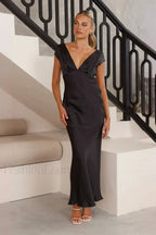 Deep V-Neck Bodycon Backless Midi Dress