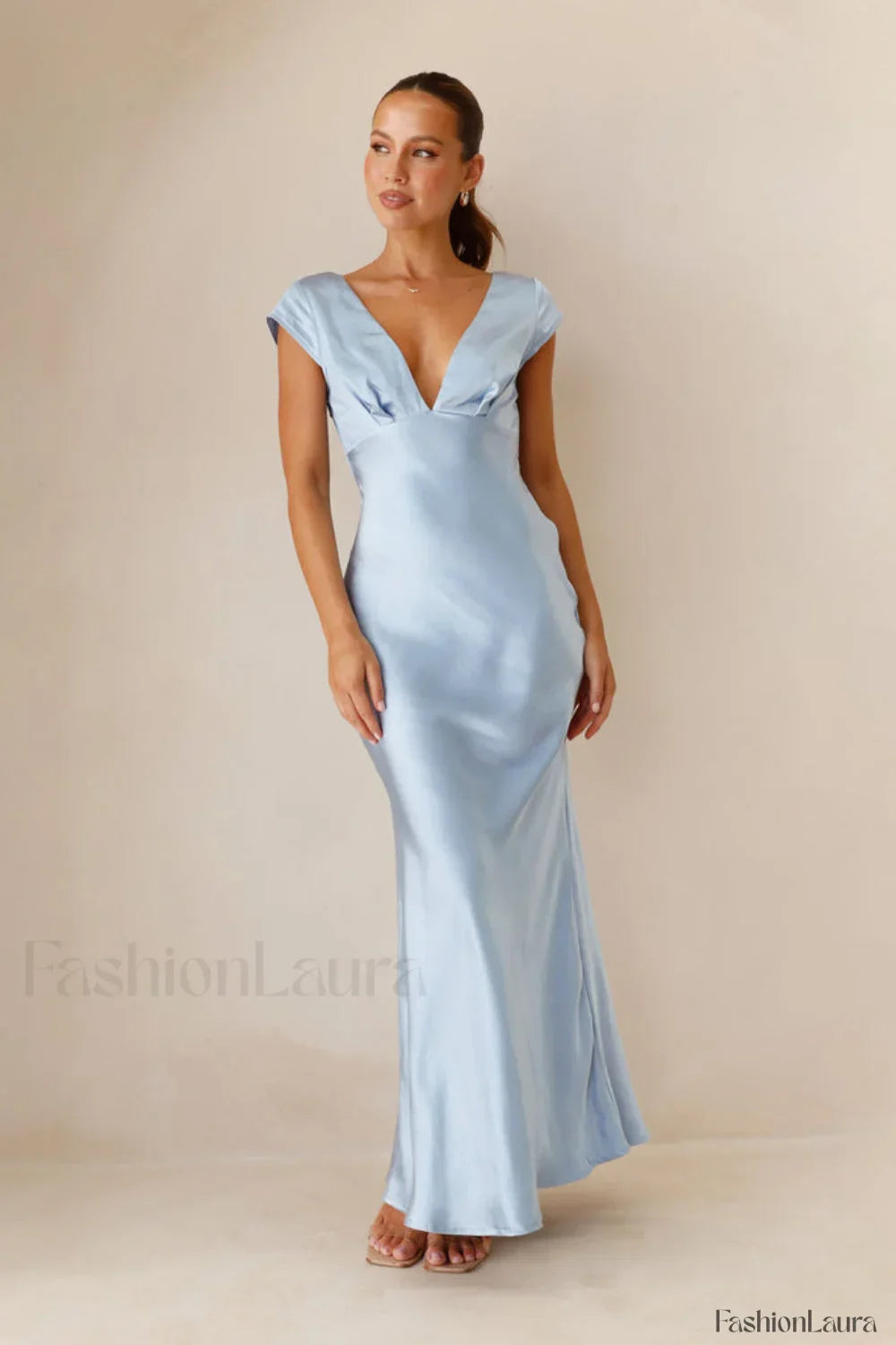 Deep V-Neck Bodycon Backless Midi Dress