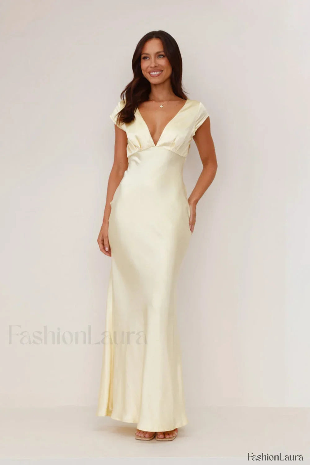 Deep V-Neck Bodycon Backless Midi Dress